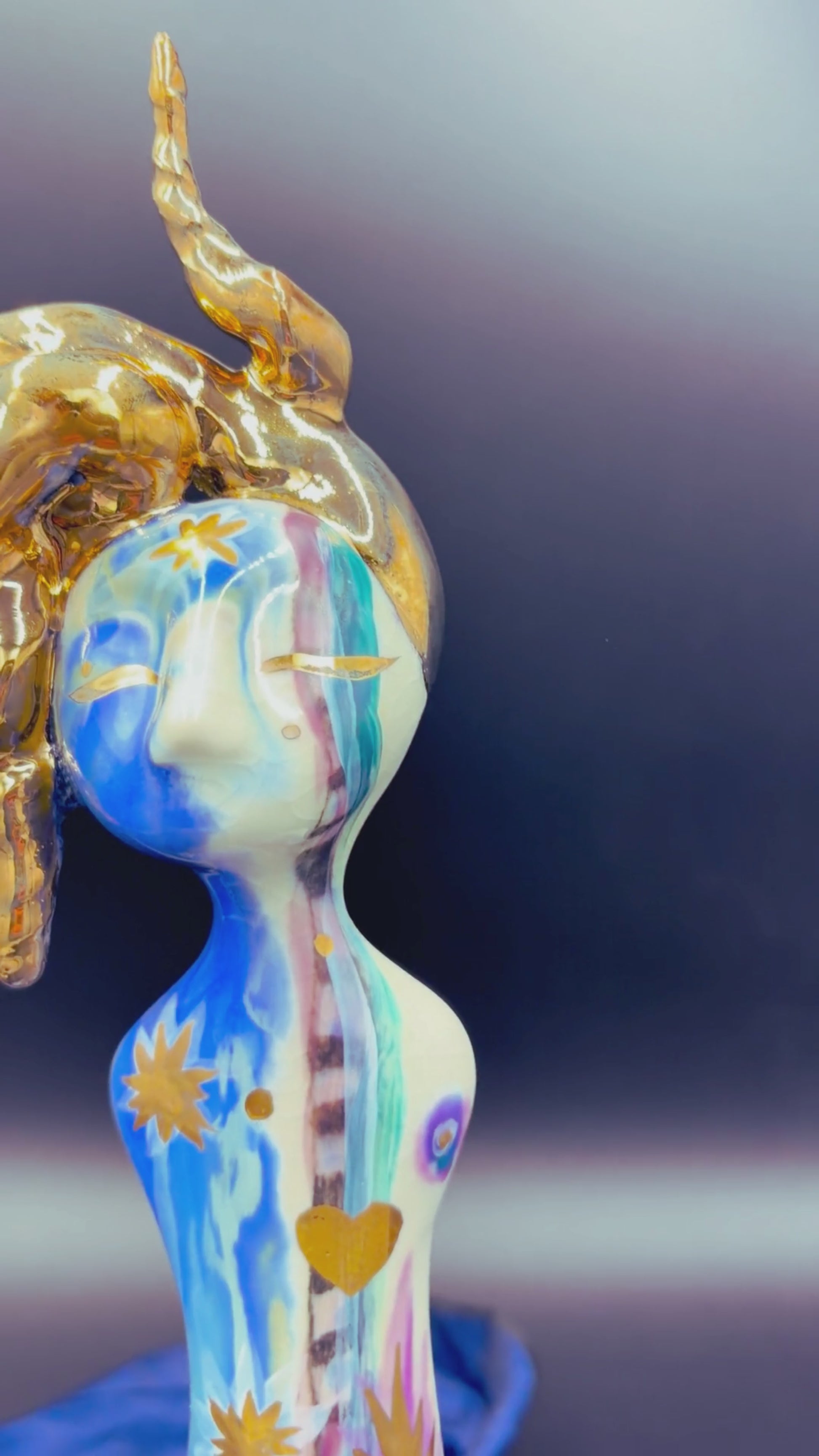 video of a dreamlike statue 