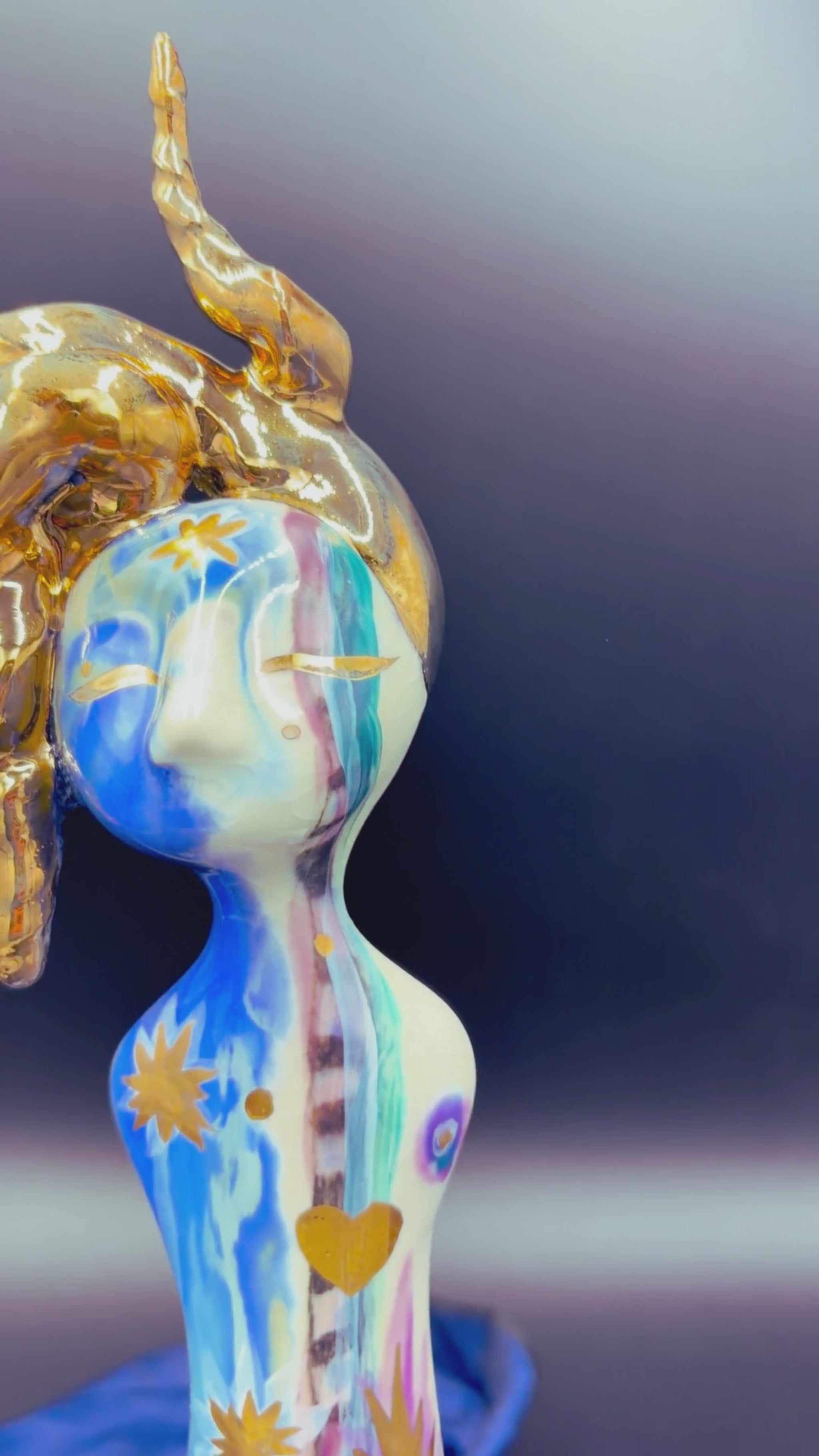 video of a dreamlike statue 